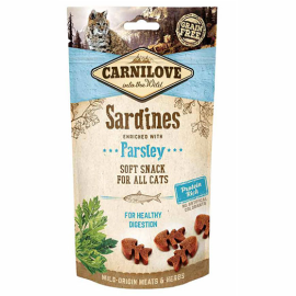 Recompensa Semiumeda Pisici CARNILOVE Sardine si Patrunjel 50g