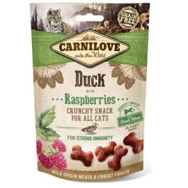 Recompensa Pisici CARNILOVE Rata si Zmeura 50g