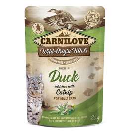 Plic Hrana Umeda Pisici CARNILOVE Rata si Catnip 85g