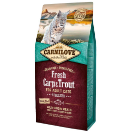 CARNILOVE CAT cu Crap si Pastrav Pisici Sterilizate 6kg