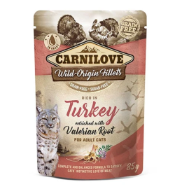Plic Hrana Umeda Pisici CARNILOVE Curcan si Valeriana 85g