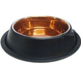Castron Negru Antiderapant din Inox Pentru Hrana si Apa, 0.76L