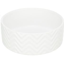 Castron Ceramic Alb Pentru Caini, 400ml | Diametru 13cm
