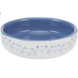Castron Ceramic Albastru Pentru Pisici 300ml | 15cm