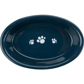 Castron Ceramic Oval Pentru Pisici, Culori Diverse, 0.2L | 15x10cm