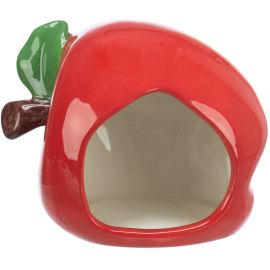Casuta din Ceramica Pentru Hamsteri, Mar Rosu, 13x10x10cm
