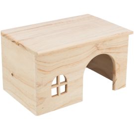 Casuta Lemn Acoperis Plat Pentru Rozatoare, 28x18x16cm