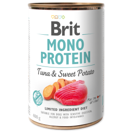 BRIT MONO PROTEIN Ton si Cartofi Dulci, Conserva Hrana Umeda Monoproteica Caine, Digestie Sensibila | Alergii,  (pateu)  400g