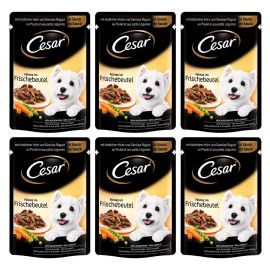 CESAR Set Plicuri Hrana Umeda  Pentru Caini, cu Pui si Legume in Sos, 6x100g
