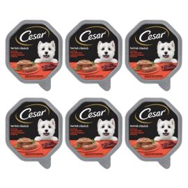 CESAR Terina Clasica cu Vita si Ficat, Set Conserve Hrana Umeda Pentru Caini, 6x150g