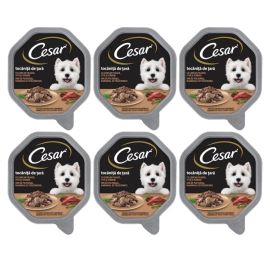 CESAR Tocanita cu Curcan si Vita, Set Conserve Hrana Umeda Pentru Caini, 6x150g