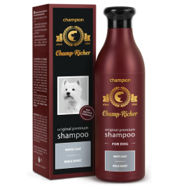 CHAMP RICHER, Sampon Profesional Concentrat 1:5, Pentru Caini cu Blana Alba, 250ml