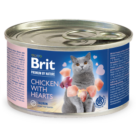 BRIT PREMIUM By Nature Adult, Pui si Inimi, Conserva Hrana Umeda Fara Cereale, Pisici (pate cremos), 200g