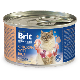 BRIT PREMIUM By Nature Adult, Pui si Orez, Conserva Hrana Umeda Pisici (pate cremos), 200g