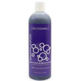CHRIS CHRISTENSEN SmartWash 50 Whitening & Brightening, Sampon Profesional Concentrat 50:1 Pentru Intensificarea Culorii si Stralucire Blana Alba, 473ml