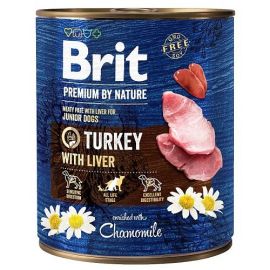 BRIT PREMIUM By Nature Junior, Curcan si Ficat, Conserva Hrana Umeda Caine Junior (pate) 800g