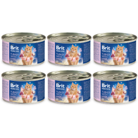 BRIT PREMIUM By Nature Adult, Curcan si Ficat, Bax Conserve Hrana Umeda Fara Cereale, Pisici (pate cremos), 6x200g