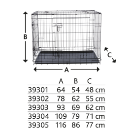 Cușcă Metalică Pliabilă Neagră Pentru Câini și Pisici, 2 Uși de Acces, Mărime S, 64x48x54cm