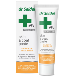 DR. SEIDEL Skin & Coat Pasta, Supliment Pentru Imbunatatirea Sanatatii Pielii si a Calitatilor Blanii la Caini si Pisici, 105g