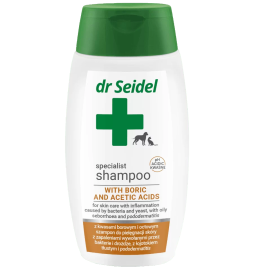 DR. SEIDEL Specialist, Sampon Dermatocosmetic, cu Acid Boric si Acid Acetic, Pentru Caini si Pisici, 220ml
