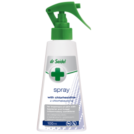Dr. SEIDEL Spray Antibacterian cu Clorhexidina 4%, Pentru Caini si Pisici, 100ml