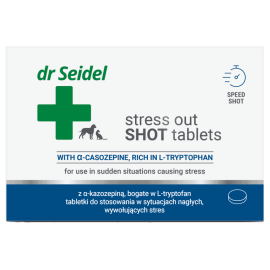 DR. SEIDEL Stress Out Shot, Supliment cu Actiune Rapida Antistres si Antianxietate Pentru Caini si Pisici, 10 tablete