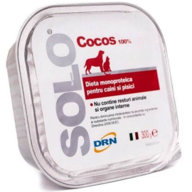 SOLO DRN, cu Cocos, Hrana  Umeda Dietetica Monoproteica Pentru Caini si Pisici, 300g