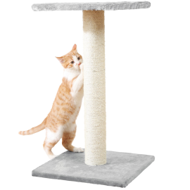 ESPEJO Sisal Vertical, cu Platforma, Pentru Pisici, Plus Gri, 40x40cm | Inaltime 69cm