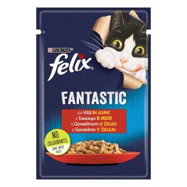 FELIX Fantastic, cu Vita in Aspic, Plic Hrana Umeda Pentru Pisici Adulte, 85g