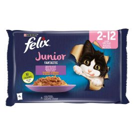 FELIX Fantastic Kitten, Multipack Plicuri Hrana Umeda Pentru Pisici Junioare, 4x85g