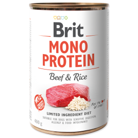 BRIT MONO PROTEIN Vita si Orez, Conserva Hrana Umeda Monoproteica Caine, Digestie Sensibila | Alergii, (pateu)  400g