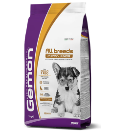 GEMON All Breeds Puppy & Junior, cu Pui si Orez – Hrană Uscată pentru Caini Juniori 3 kg