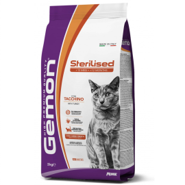 GEMON Cat Adult Sterelised, cu Curcan – Hrană Uscată pentru Pisici Sterilizate, 2kg