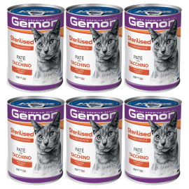GEMON Cat Sterilised, Paté cu Curcan – Conserva Hrană Umedă Completă pentru Pisici Sterilizate, 400g