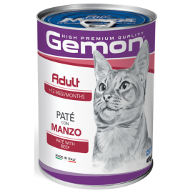 GENOM Cat Adult Paté cu Vită – Conserva Hrană Umedă Completă pentru Pisici Adulte, 400 g