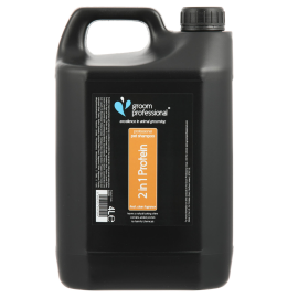 GROOM PROFESSIONAL 2 in 1 Protein – Șampon Profesional și Balsam Regenerant pentru Câini, cu Proteine Fortifiante, Concentrație 10:1, 450ml