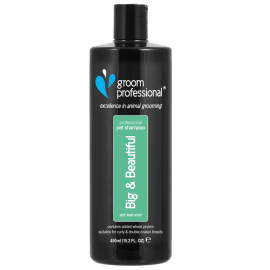 GROOM PROFESSIONAL Big & Beautiful – Sampon Profesional pentru Câini, cu Efect de Volum și Textură, Ideal pentru Blană Lăsată sau Fără Formă, Concentrat 12:1, 450ml