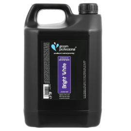 GROOM PROFESSIONAL Bright White – Șampon Profesional pentru Câini, Efect de Intensificare a Culorii Albe, Fără Înălbitori, Concentrație 10:1, 4L