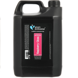 GROOM PROFESSIONAL Raspberry Gloss – Șampon Profesional pentru Câini, Curățare Profundă și Strălucire Naturală a Blănii, cu Extract de Zmeură, Concentrat 10:1, 4L