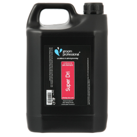 GROOM PROFESSIONAL Super Dri – Șampon Profesional pentru Câini, Curatare Profunda si Uscare Rapidă, Ideal pentru Blană Dublă sau Deasă, Concentrat 10:1, 4L
