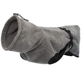 Halat de Baie Pentru Caini, Gri, 100% Bumbac, Marime L, Lungime Spate 60cm