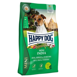 HAPPY DOG Mini Sensible India, cu Orez, Mazare si Turmeric – Hrană Uscată Vegetariană pentru Câini Adulți de Talie Mica Sensibili, 4kg