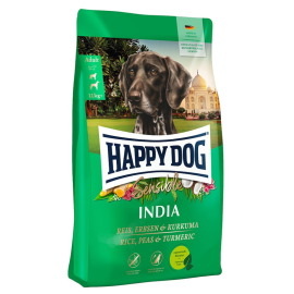 HAPPY DOG Sensible India, cu Orez, Mazare si Turmeric – Hrană Uscată Vegetariană pentru Câini Adulți Sensibili, 10kg