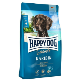 HAPPY DOG Sensible Karibik, cu Peste Oceanic si Cartof – Hrană Uscata Monoproteica Fără Cereale pentru Câini Adulți Sensibili sau Alergici, 11kg