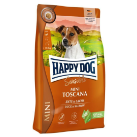 HAPPY DOG Sensible Toscana, cu Rata si Somon – Hrană Uscată Fără Gluten, cu Conținut Redus de Grăsimi, pentru Câini Adulti Supraponderali | Sterilizati, 12.5kg