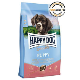 HAPPY DOG Sensible Puppy, cu Pui, Somon si Cartofi – Hrană Uscata pentru Căței Sensibili (4–27 Săptămâni), 10kg