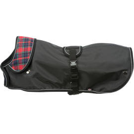 HERMY 2 in 1, Haina si Pelerina de Ploaie Pentru Teckeli, Impermeabila, Neagra, Marime S, Lungime Spate 43cm