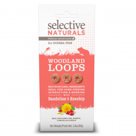 SELECTIVE NATURALS Woodlands Loops, Inele Naturale din Papadie si Macese, Recompense Rozatoare, 80g