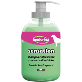 INODORINA Sensation Sampon Pentru Caini, cu Extract de Castraveti, Revitalizant si Reconfortant, Orice Tip de Blana, 300ml