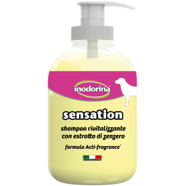 INODORINA Sensation Sampon Revitalizant Pentru Caini, cu Extract de Ghimbir, Orice Tip de Blana, 300ml